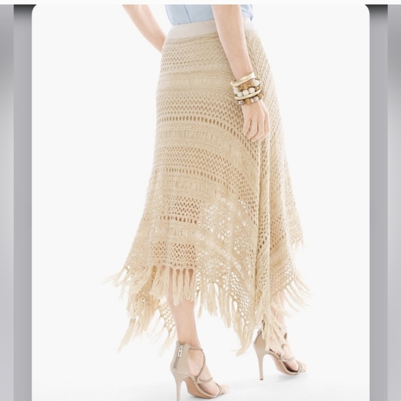 Chico's Tan Asymmetrical High-Low Maxi Skirt Resort Wear - Picture 1 of 9